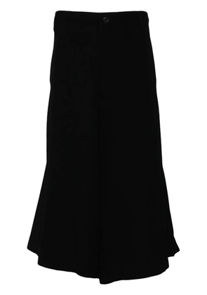 Yohji Yamamoto pleated cropped trousers - Black