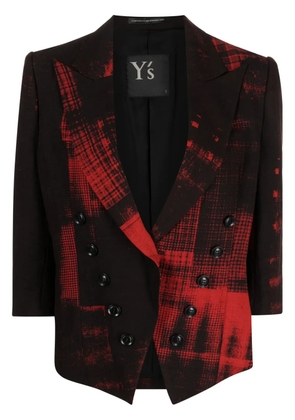 Y's Copied check-print blazer - Red