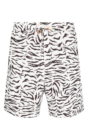 Reina Olga tiger-print swim shorts - White