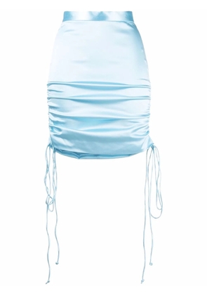 LaQuan Smith ruched-detail mini skirt - Blue