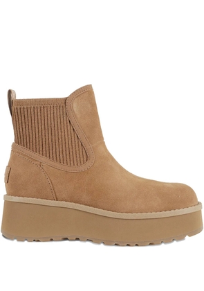 UGG 20mm ribbed platform boots - Brown