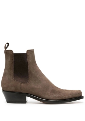 Buttero square-toe suede boots - Brown