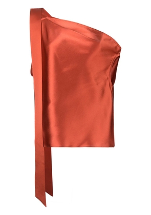 Michelle Mason silk off-shoulder top - Orange