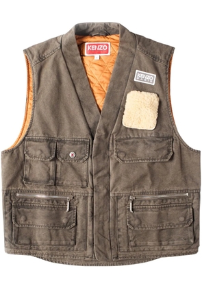 Kenzo multi-pocket gilet - Brown