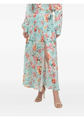 GUESS USA floral pleated maxi skirt - Blue