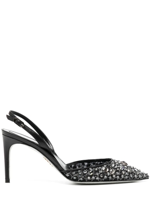 René Caovilla 80mm crystal-embellished pumps - Black