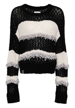 izzue stripe pattern jumper - Black