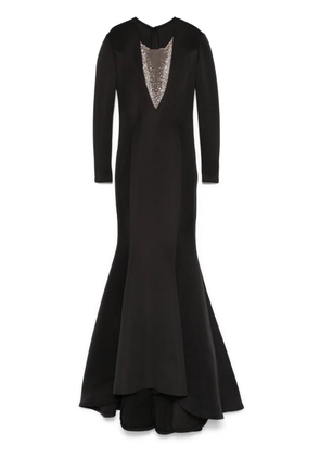 AAVVA crystal-embellished mermaid gown - Black