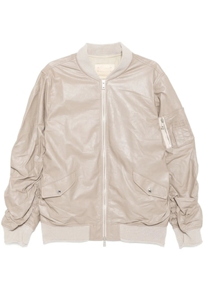 Giorgio Brato leather bomber jacket - Neutrals
