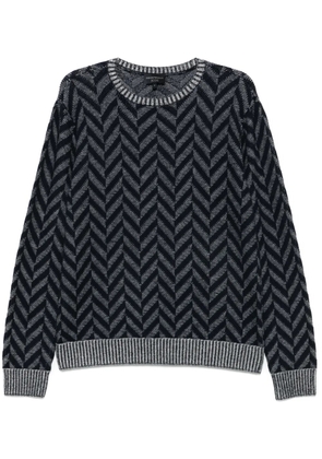 Emporio Armani herringbone-pattern sweater - Blue