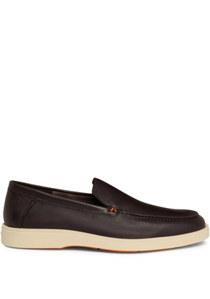 Santoni leather loafers - Brown
