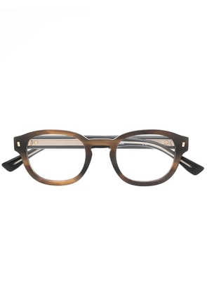 DSQUARED2 EYEWEAR logo-print arm detail glasses - Brown
