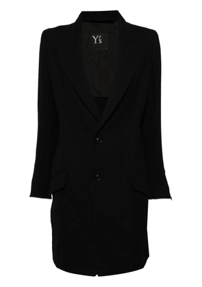 Y's wool single-breasted coat - Black