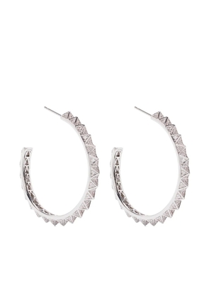 Eddie Borgo Pavé Pyramid hoop earrings - Silver
