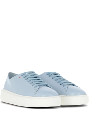 Santoni Fuzz 3 lace-up platform pumps - Blue