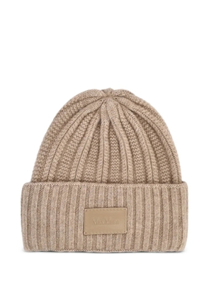 Max Mara ribbed logo hat - Brown
