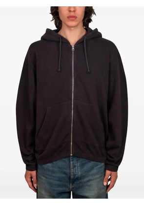 Another Aspect zip-front cotton hoodie - Brown
