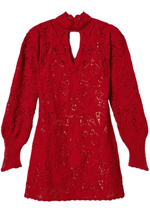 TWINSET floral crochet mini dress - Red