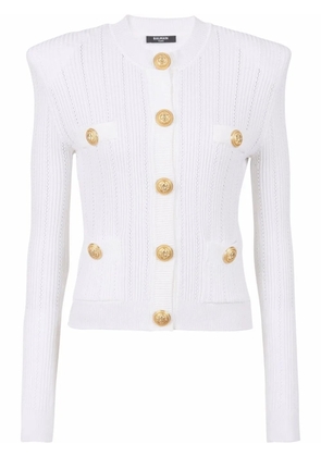 Balmain fine-knit button-fastening cardigan - White