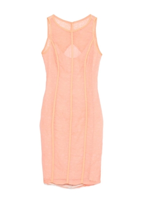 Gemy Maalouf lace-pattern panelled dress - Orange