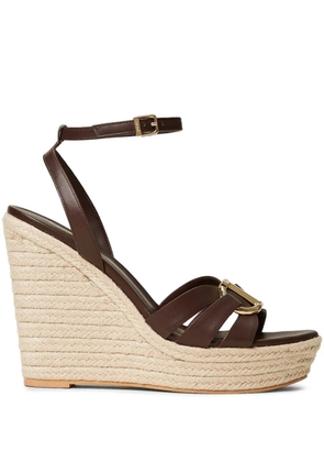 TWINSET 130mm logo-buckle espadrilles - Brown