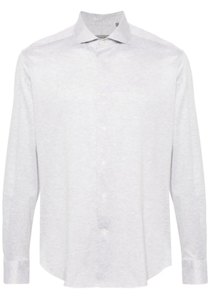 Corneliani piqué-weave long-sleeve shirt - Grey