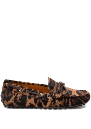 Tod's leopard-print loafers - Brown