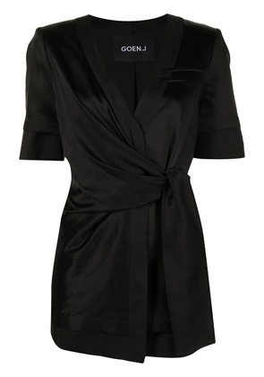 Goen.J inside-out short wrap-blazer - Black
