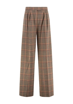 Max Mara Seggio pleated Prince-of-Wales trousers - Neutrals