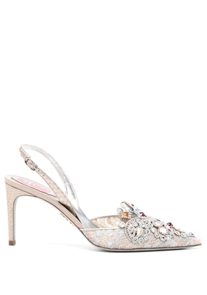 René Caovilla 70mm rhinestone-embellished pumps - Black