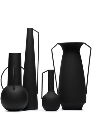 POLSPOTTEN Roman powder-coated vases (set of 4) - Black