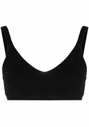 REMAIN ribbed-knit cropped bra - Black