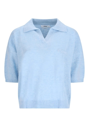 NOTSHY Myles chest pocket wool polo top - Blue