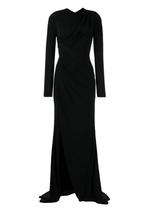 Elie Saab long-sleeve draped gown - Black