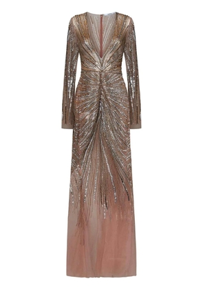 ROOM76 sequin-embellished gathered dress - Neutrals