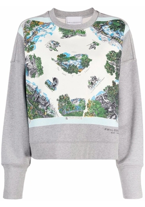 Philosophy Di Lorenzo Serafini illustration-print cotton sweatshirt - Grey