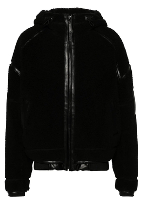 Juun.J faux-shearling hooded jacket - Black