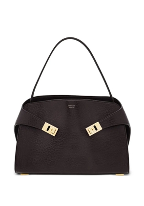 Ferragamo medium Hug Gancini-buckles shoulder bag - Brown