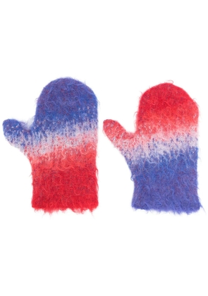 ERL ERL degradé-knit gloves - Red