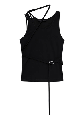 HELIOT EMIL strap-detail draped top - Black