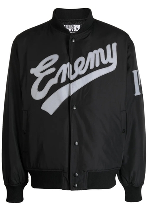 Neighborhood x Public Enemy x Majestic logo-embroidered bomber jacket - Black