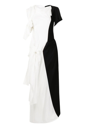 Yohji Yamamoto colour-block asymmetric dress - White