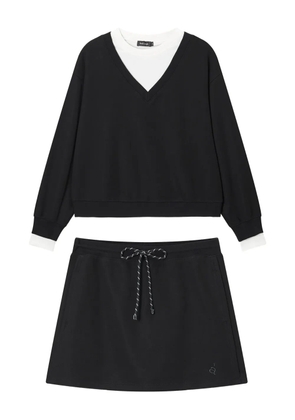 tout a coup contrast-trim skirt set - Black