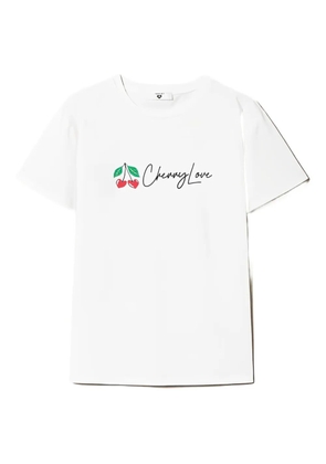 TWINSET cherry-print short-sleeve T-shirt - White