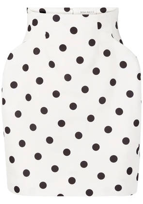 Nina Ricci Taffeta High-Waisted Mini Skirt - White