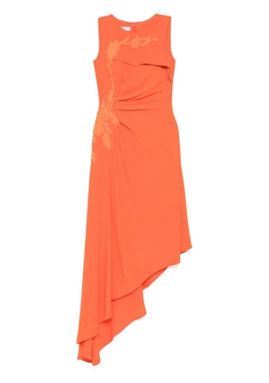 Saiid Kobeisy floral-embroidered dress - Orange