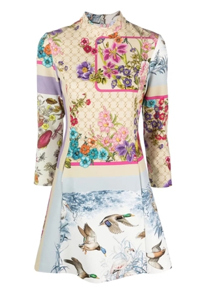 Vivetta graphic-print flared minidress - White