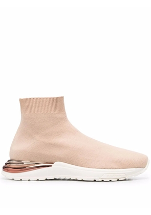 Ferragamo metallic heel-counter sneakers - Neutrals