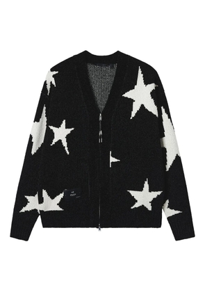 FIVE CM star-pattern zip-front cardigan - Black