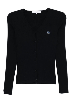 Maison Kitsuné baby fox-patch ribbed cardigan - Blue